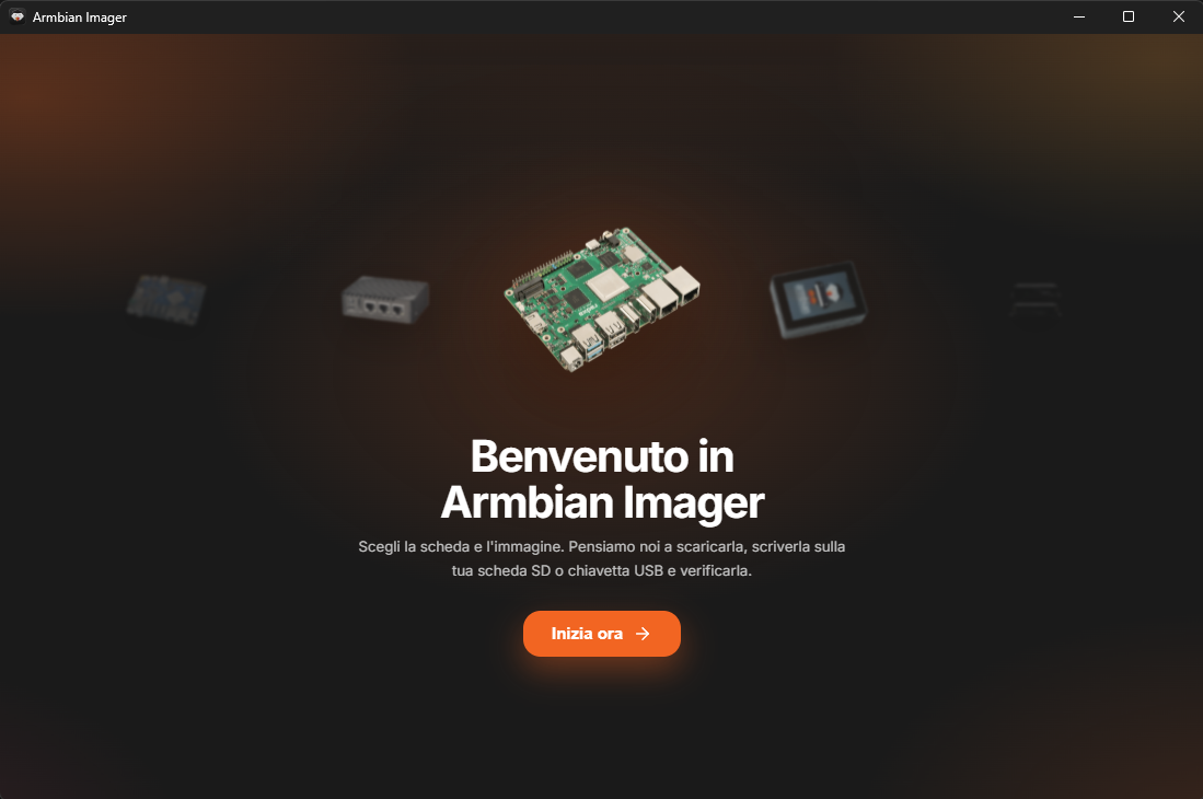 Avvio di Armbian Imager